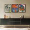 Framed Abstract Famous Paintings Wall Art - Set of 3 Piece Canvas Paintings Artwork for Walls, Mid Century Modern Colorful Art Print for Living Room, Hallway, Bedroom, Office Wall Decor - 16x24 Inch